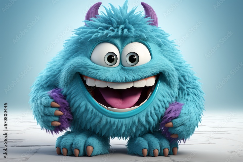 Comical furry monster with oversized feet and a goofy smile, bringing humor and laughter to your scene, Generative AI Comical furry monster with oversized feet and a goofy smile, bringing humor and laughter to your scene, Generative AI