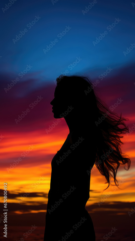 Artistic Silhouette Of A Woman Against A Colorful , Background Image, Best Phone Wallpapers Artistic Silhouette Of A Woman Against A Colorful , Background Image, Best Phone Wallpapers