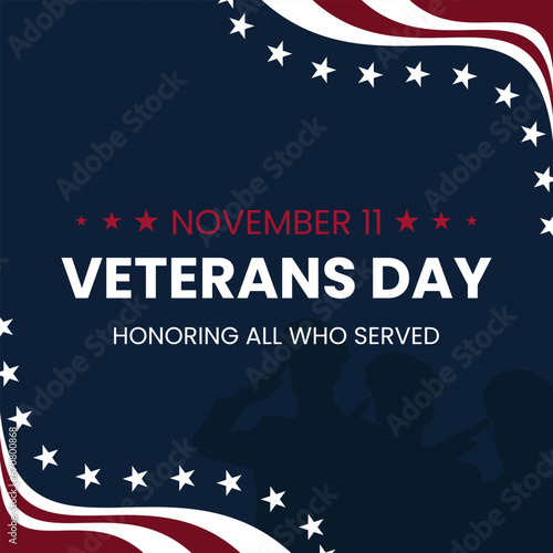 Vector graphic of U.S.A Veterans Day background, November 11th, United state of America photo