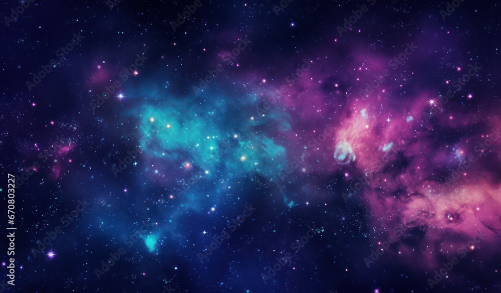 Fototapeta premium Nebula and galaxies in space. Abstract cosmos background, Realistic nebula and shining stars. Colorful cosmos with stardust