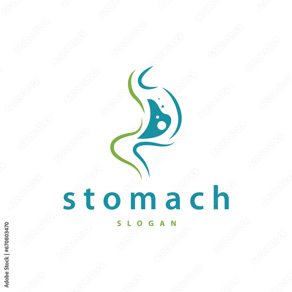 Stomach Logo, Simple Design for Brands with a Minimalist Concept, Vector Human Health Templet Illustration Stomach Logo, Simple Design for Brands with a Minimalist Concept, Vector Human Health Templet Illustration