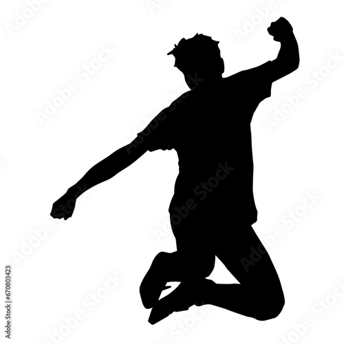 Silhouette of a man dancing pose. Silhouette of a male dancer in action pose. 