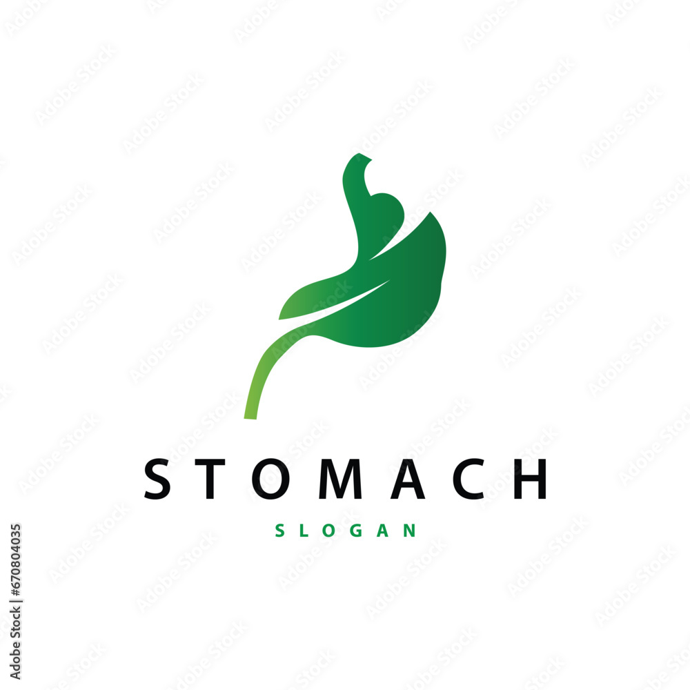 Fototapeta premium Stomach Logo, Simple Design for Brands with a Minimalist Concept, Vector Human Health Templet Illustration