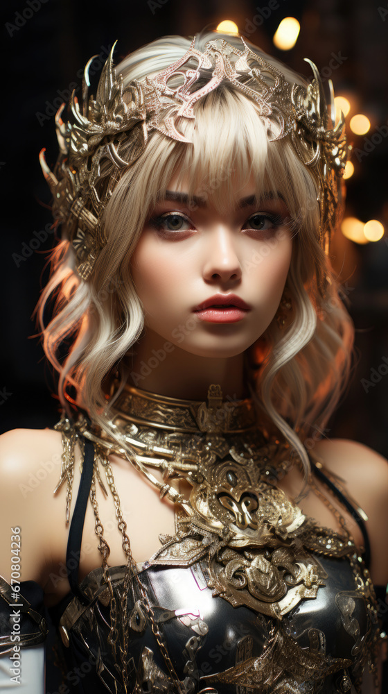 Fototapeta premium Masterpiece Realistic 27Yr Old Female Beautiful Face, Background Image, Best Phone Wallpapers