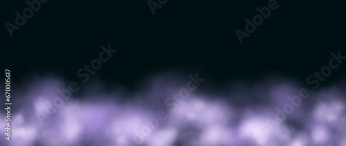 Purple neon smog frame. Abstract glowing fog cloud wallpaper. Colorful smoke or dust border design for banner, poster, collage, cover, presentation, brochure. Vector background