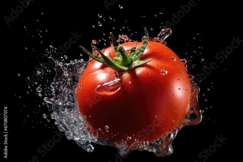 Illustration of Tomatoes Creating a Burst of Colorful Splash