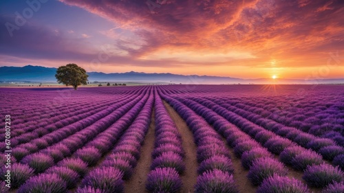 Lavender Fields at Sunset  A Photographer s Dream  generative AI