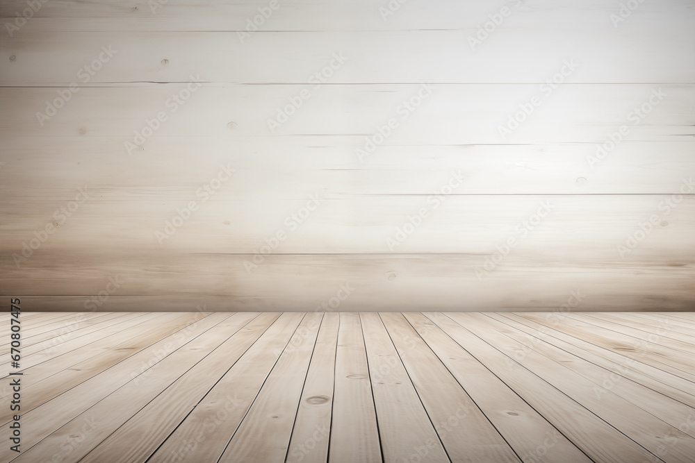 A wooden floor with a white wall in the background. A wooden floor with a white wall in the background.