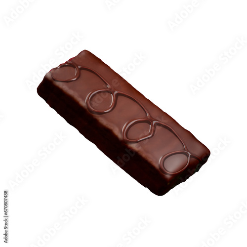 Chocolate bar isolated on transparent (ID: 670807488)