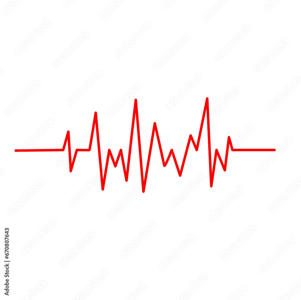 Red heartbeat line icon