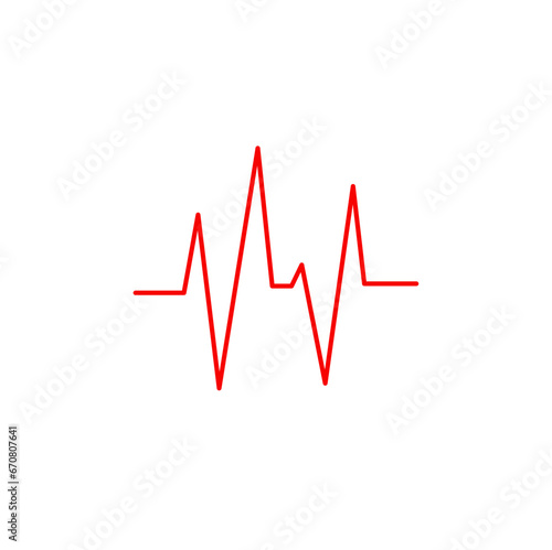 Red heartbeat line icon