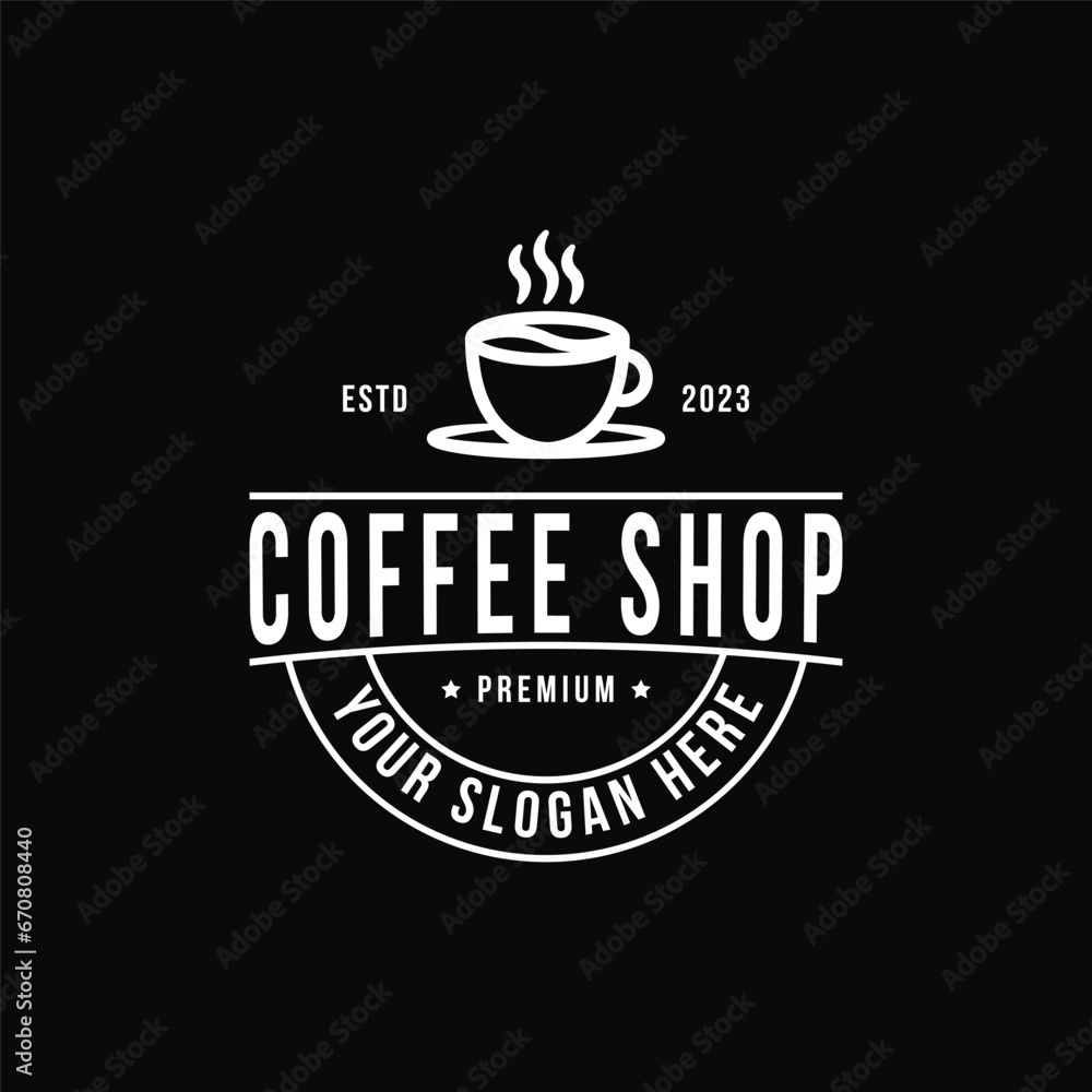 Coffee shop logo design ideas for vintage retro style cafe restaurant business