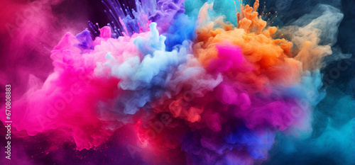 Abstract colorful smoke and dust plumes