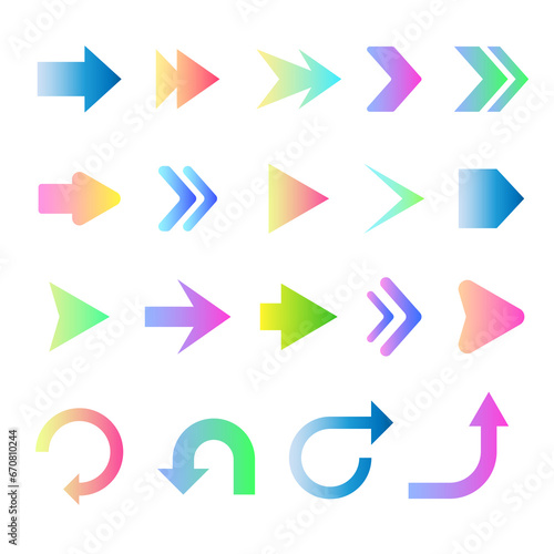 Arrows icons set. Arrow icon. Arrow vector collection. Arrow. Cursor. Modern simple arrows. Vector illustration.