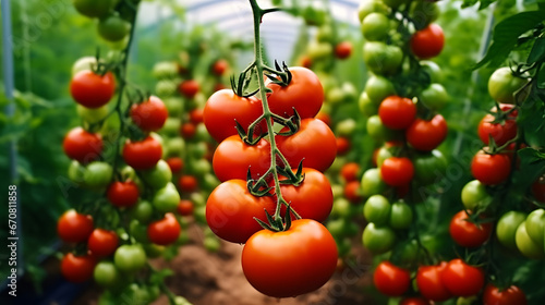 tomatoes in the garden, Fresh tomatoes picked from the greenhouse