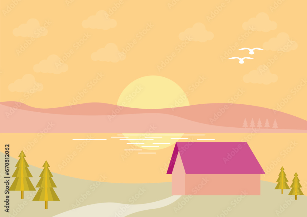 natural flat vector illustration background. good foor presentation ...