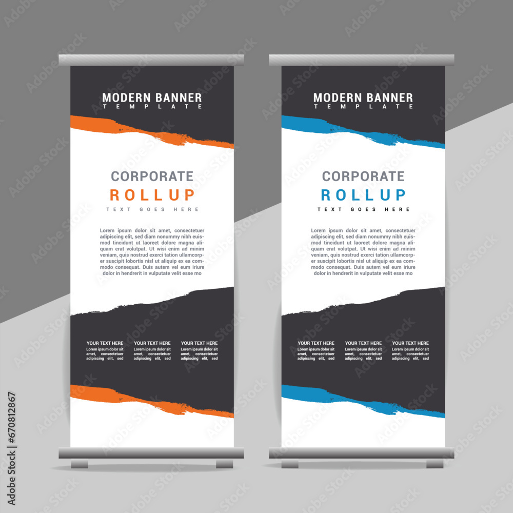 modern great abstract roll up  banner design with creative shapes