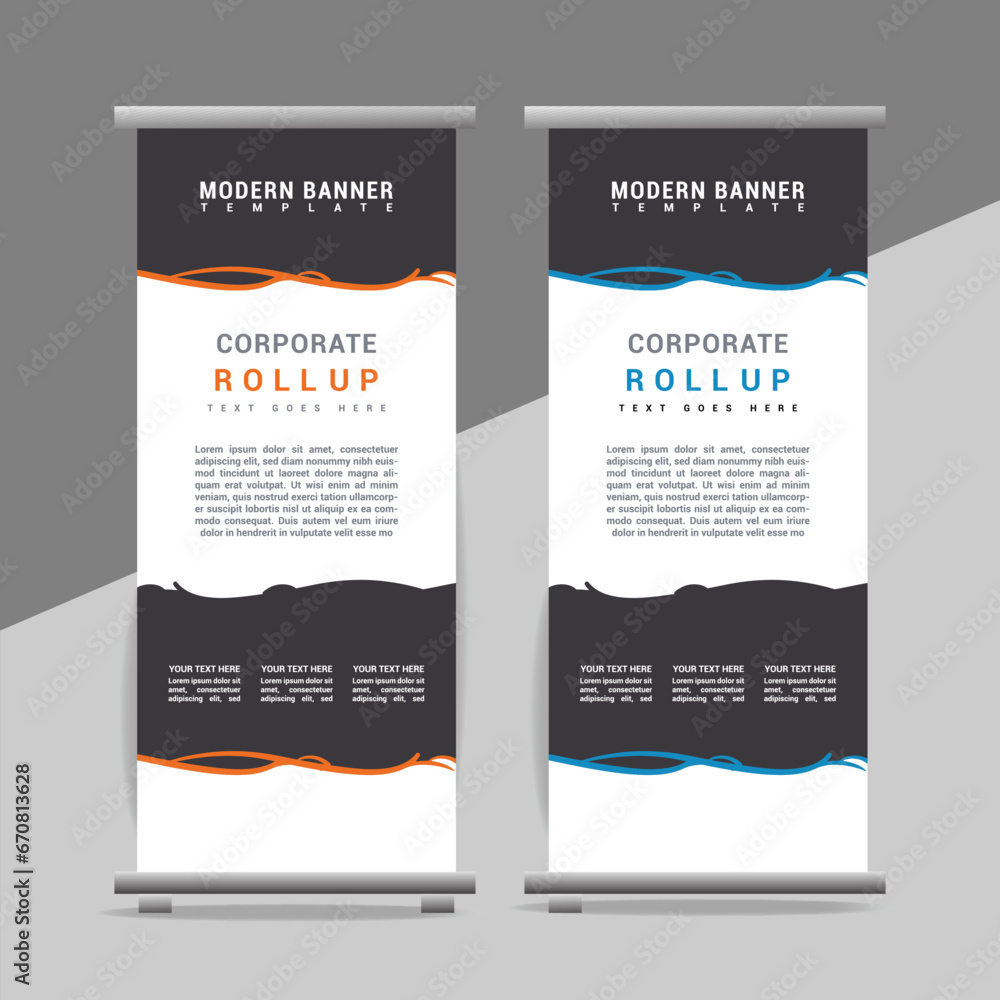 modern great abstract roll up  banner design with creative shapes