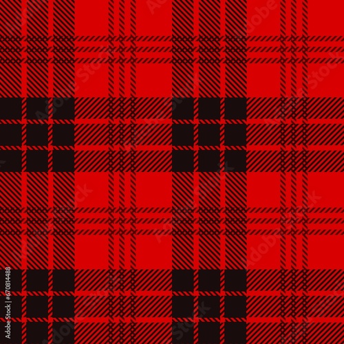 Tartan seamless pattern  red and black can be used in fashion decoration design. Bedding  curtains  tablecloths 