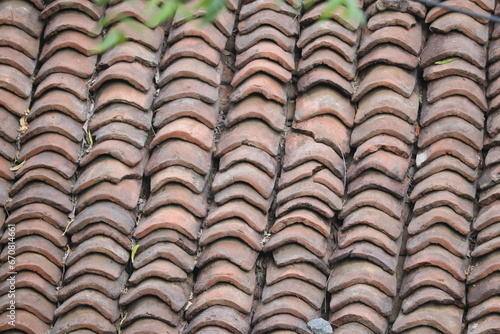 Roof tiles texture background, close up of roof tiles pattern. © Arun Davidson 