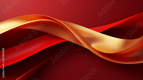 Red and gold absract red and gold ribbons background photo