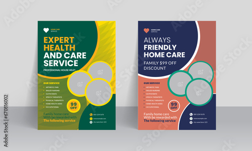 Home care  flyer design and professional layout template