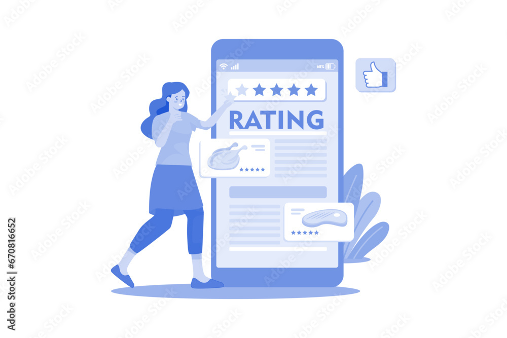Girl Make Rating On The Food App Girl Make Rating On The Food App