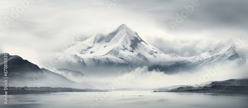 Cloud covered mountain
