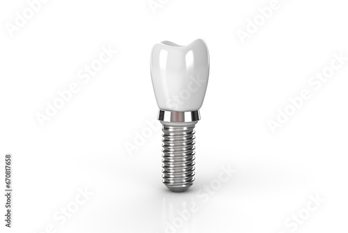 Illustration of dental implant on white background.