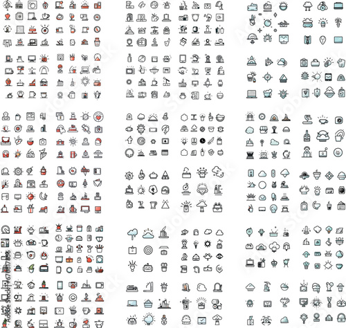 Digital Marketing web icons in line style. Social, networks, communication, marketing. Simple vector illustration.