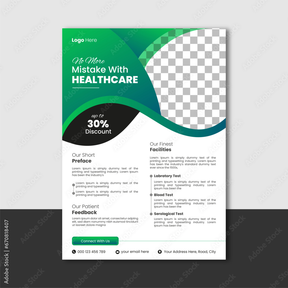 Healthcare medical flyer design template for print Healthcare medical flyer design template for print