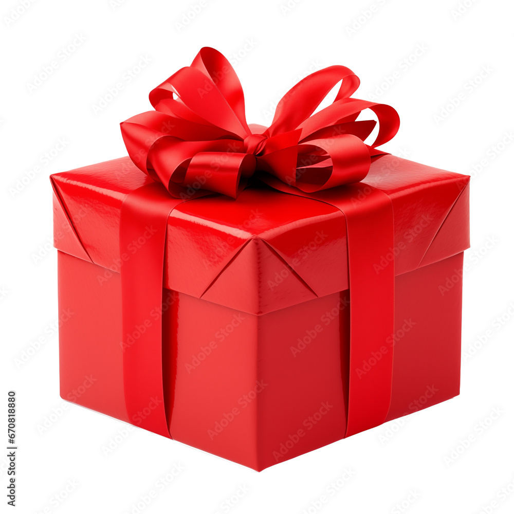 Obraz premium red gift box isolated on white
