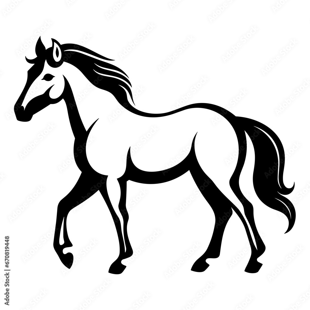 Simple and Modern Icon of Horse in Trendy Flat Isolated on White Background. SVG Vector