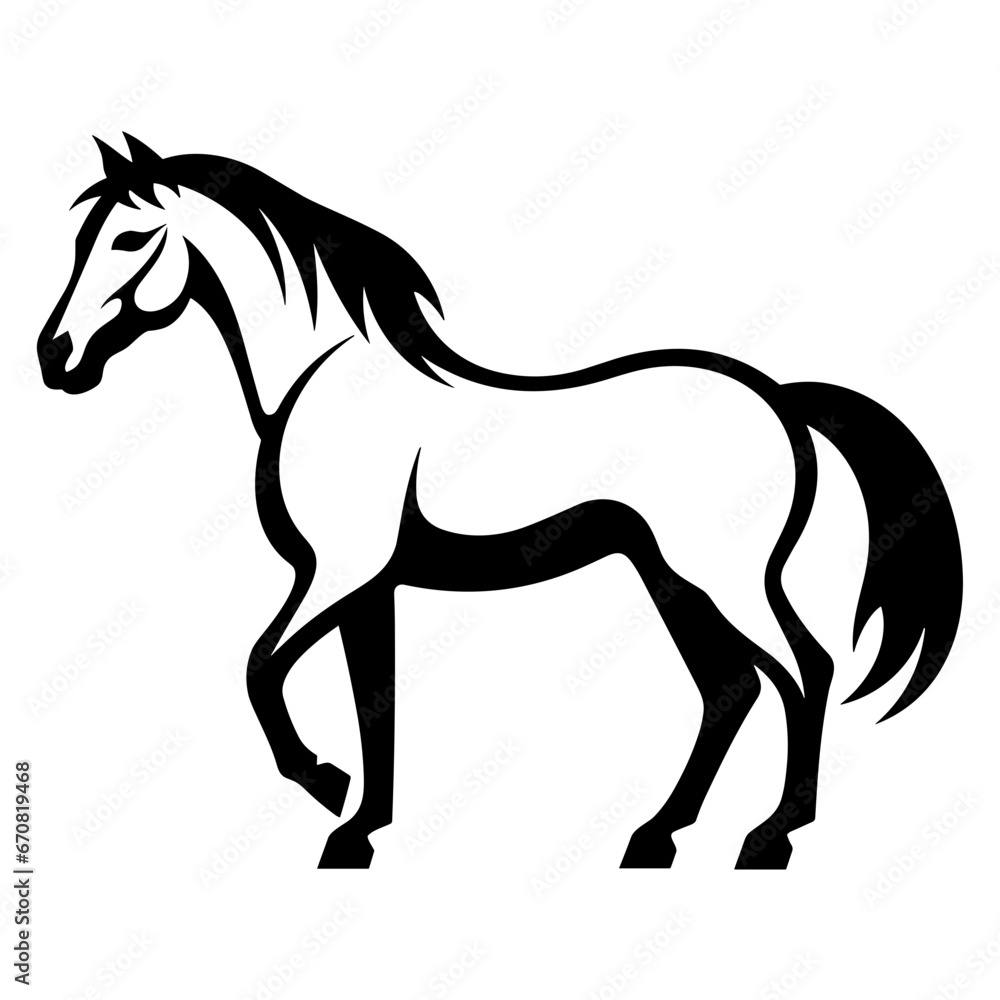 Simple and Modern Icon of Horse in Trendy Flat Isolated on White Background. SVG Vector