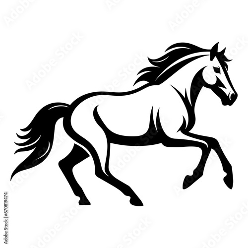 Fototapeta Naklejka Na Ścianę i Meble -  Simple and Modern Icon of Horse in Trendy Flat Isolated on White Background. SVG Vector