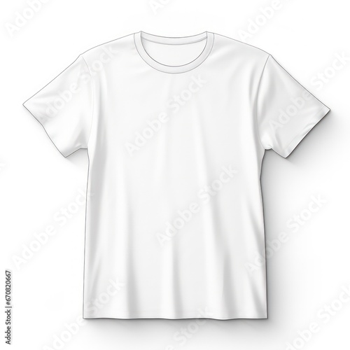 White blank T-shirt template on a white background