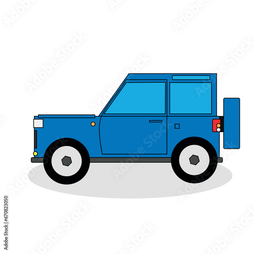 blue suv isolated on white