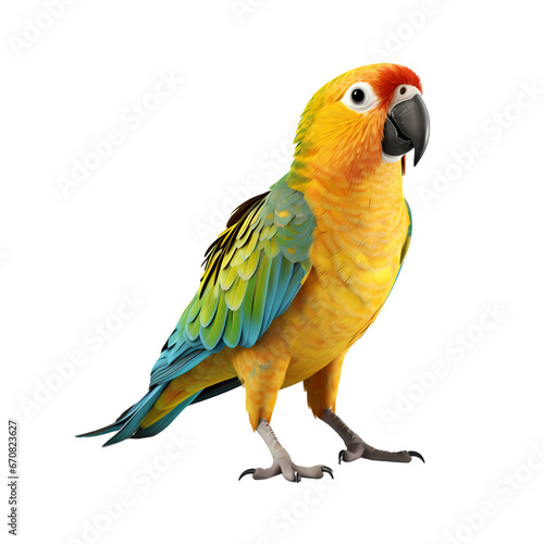 Parrot standing on transparent background