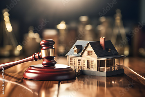 Buying homes and investing in real estate involve concepts like judging auctions, utilizing gavels for justice, and house models, It also encompasses real estate laws, taxes, and potential profits, photo