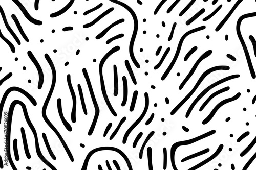 Lines dots shapes floral silhouette seamless pattern background. Good for fashion fabrics, children’s clothing, email header, wallpaper, banner, posters, events, covers, and more.