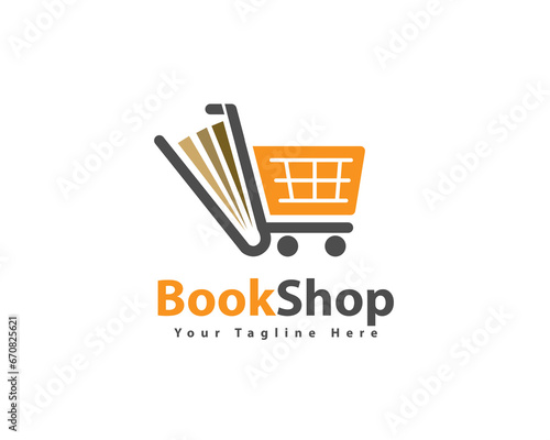 shopping cart book logo icon symbol design template illustration inspiration