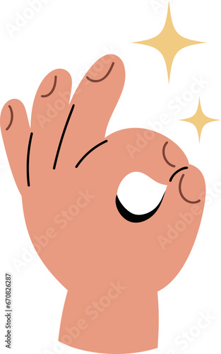 Hand gesture okay vector