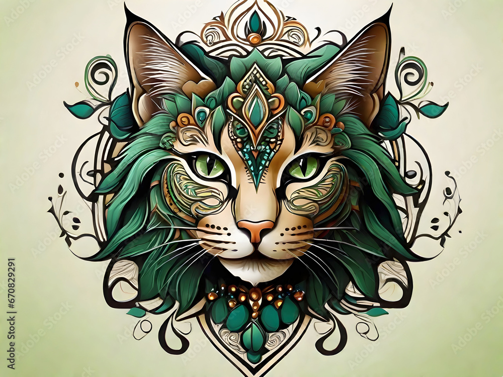 Modern beautiful cat design Ai generated art Modern beautiful cat design Ai generated art