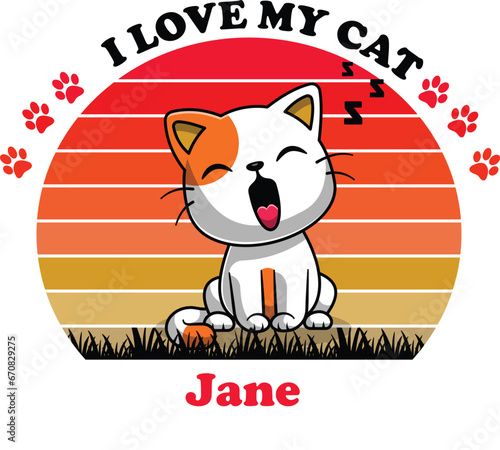 Jane Is My Cute Cat, Cat name t-shirt Design