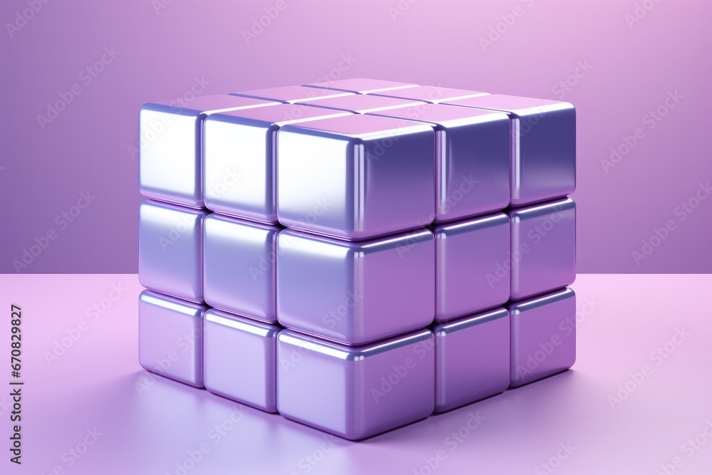 Pastel purple cube framed by soft pastel gradients, conveying a sense of depth and dimension, Generative AI Pastel purple cube framed by soft pastel gradients, conveying a sense of depth and dimension, Generative AI