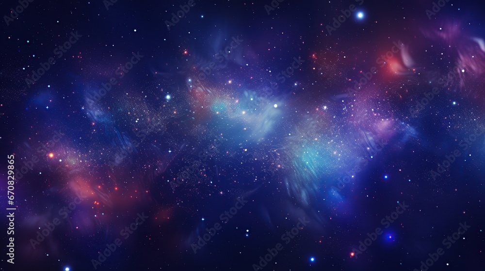 Abstract Space background panoramic, realistic nebula and shining stars.AI generated - obrazy, fototapety, plakaty 