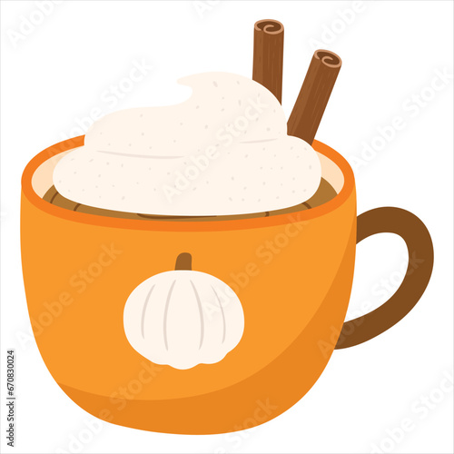 Cup of pumpkin spice with cream