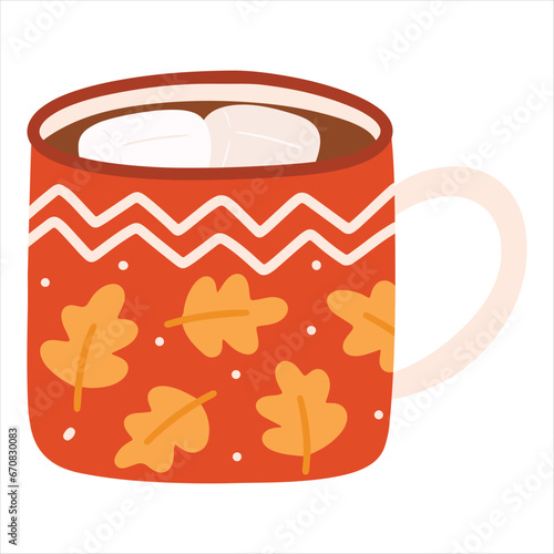 Cup chocolate with marshmallow 