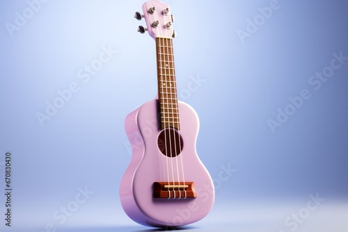 Minimalist ukulele in pastel lavender, symbolizing relaxation and the joy of music, Generative A