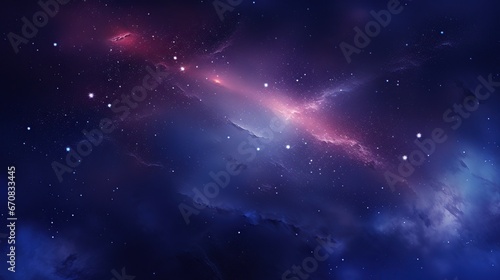 Abstract Space background panoramic  realistic nebula and shining stars.AI generated